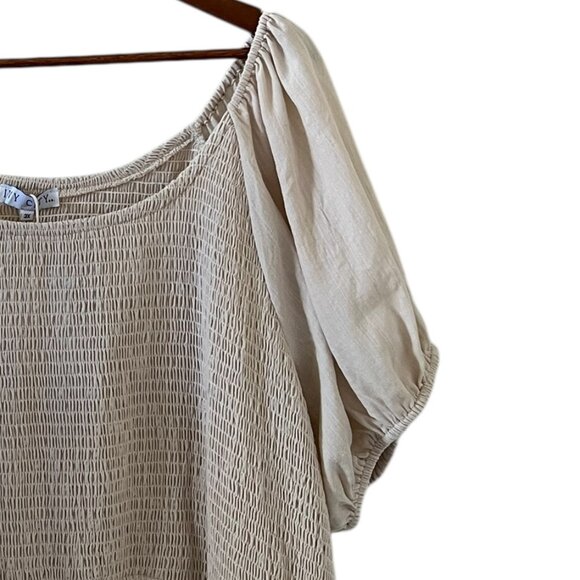 Ivy City NEW Sienna Smocked Tiered Maxi Dress In Cream Size 3X - Picture 4 of 14